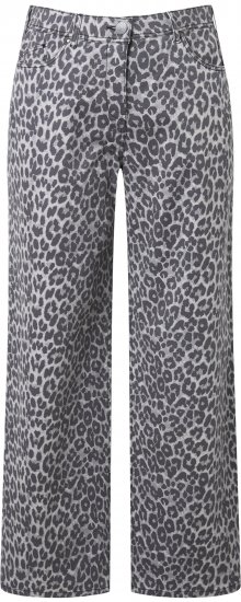 Ulla Popken Leopard Print Stretch Fit Jeans Beige - Jeans & Hosen in Großen Größen – Plus Size - 