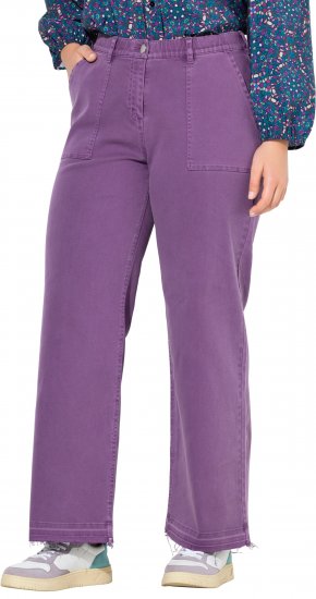 Ulla Popken Purple Fringed Hem Stretch Fit Jeans Lavender - Jeans & Hosen in Großen Größen – Plus Size - 