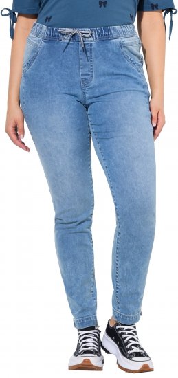 Ulla Popken Drawstring Jeggings Blue Denim - Jeans & Hosen in Großen Größen – Plus Size - 
