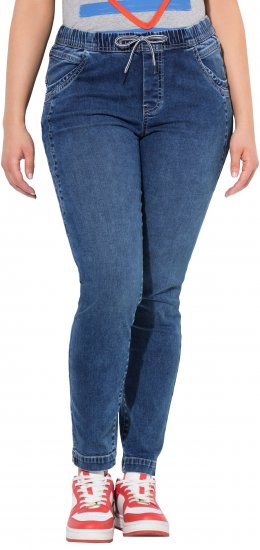 Ulla Popken Drawstring Jeggings Blue - Jeans & Hosen in Großen Größen – Plus Size - 