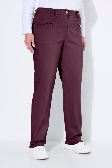 Ulla Popken Thermal Stretch Fit Mony Pants Aubergine - Jeans & Hosen in Großen Größen – Plus Size - 