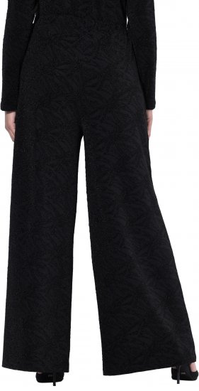 Ulla Popken Wide Leg Elastic Waist Glitter Pants Black - Jeans & Hosen in Großen Größen – Plus Size - 