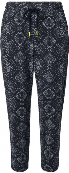 Ulla Popken Snake Print Elastic Waist Joggers Black - Jeans & Hosen in Großen Größen – Plus Size - 