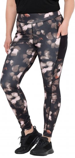 Ulla Popken Abstract Print Quick Dry Sports Leggings Black - Jeans & Hosen in Großen Größen – Plus Size - 