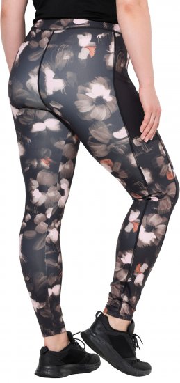 Ulla Popken Abstract Print Quick Dry Sports Leggings Black - Jeans & Hosen in Großen Größen – Plus Size - 