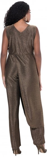 Ulla Popken Draped Sleeveless Glitter Jumpsuit Pearl White - Jeans & Hosen in Großen Größen – Plus Size - 