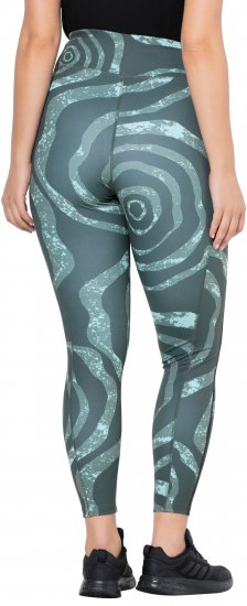 Ulla Popken Quick Drying Ripple Print Sport Leggings Black - Jeans & Hosen in Großen Größen – Plus Size - 