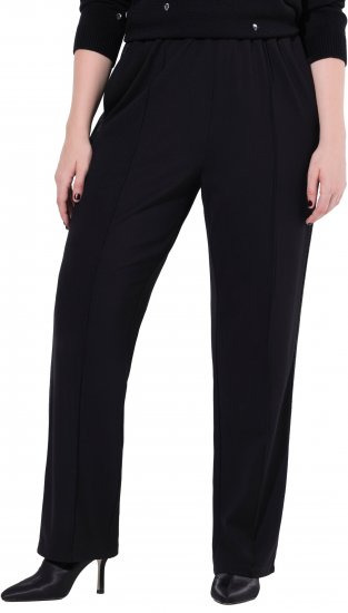Ulla Popken Rose Wide Leg Stretch Waist Trousers Black - Jeans & Hosen in Großen Größen – Plus Size - 