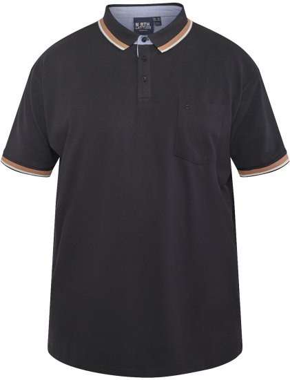 North Latitude 61128 Superflex Piqué-Poloshirt Schwarz - Polo-shirts für herren - Polo-Shirts für Herren in großen Größen