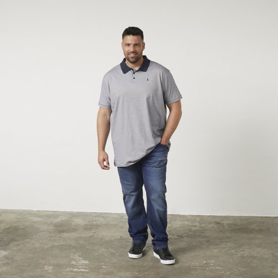 North Latitude 61136 Gestreiftes garngefärbtes Poloshirt Marineblau - Polo-shirts für herren - Polo-Shirts für Herren in großen Größen