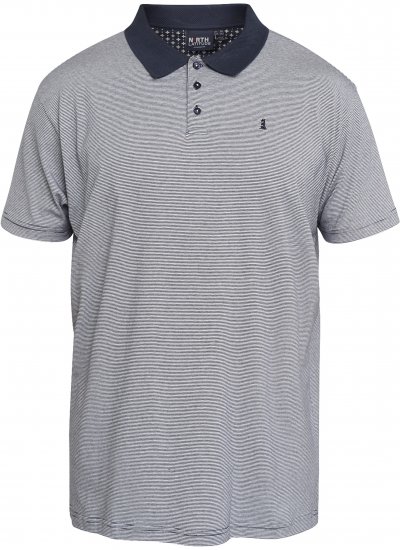 North Latitude 61136 Gestreiftes garngefärbtes Poloshirt Marineblau - Polo-shirts für herren - Polo-Shirts für Herren in großen Größen