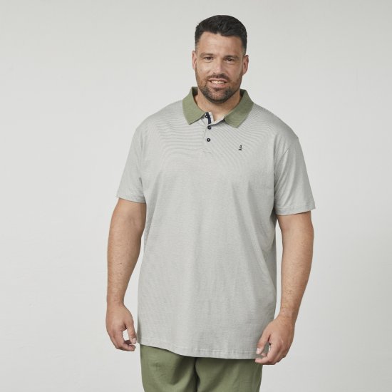 North Latitude 61136 Gestreiftes garngefärbtes Poloshirt Olivgrün - Polo-shirts für herren - Polo-Shirts für Herren in großen Größen