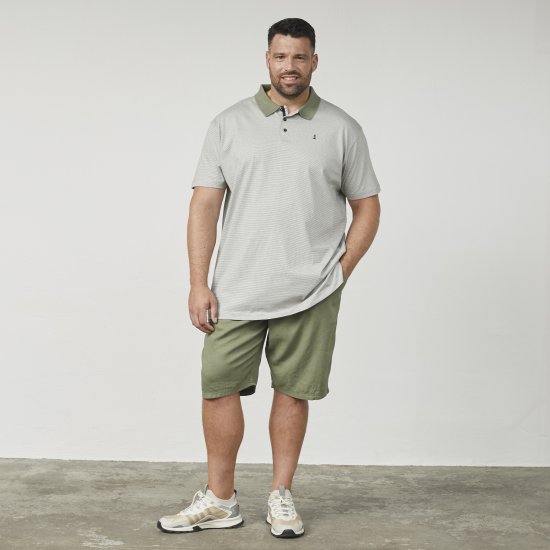 North Latitude 61136 Gestreiftes garngefärbtes Poloshirt Olivgrün - Polo-shirts für herren - Polo-Shirts für Herren in großen Größen