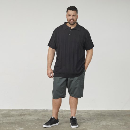 North Latitude 61329 Gestricktes Polo Kurzarm Schwarz - Polo-shirts für herren - Polo-Shirts für Herren in großen Größen