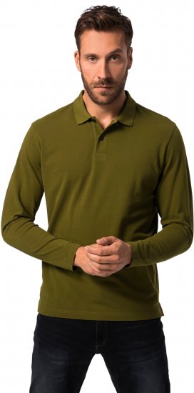 JP1880 Polo Shirt Basic Long Sleeve Pique Moss Green - Polo-shirts für herren - Polo-Shirts für Herren in großen Größen