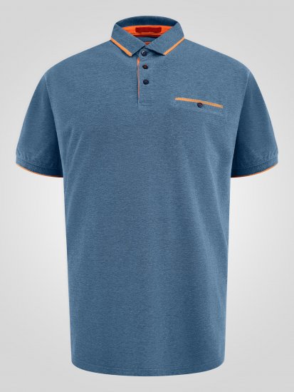 D555 Harvey Pique with Jacquard Collar & Cuffs Polo Teal - Polo-shirts für herren - Polo-Shirts für Herren in großen Größen