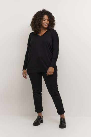 Kaffe Curve Machi Knit Pullover Tiefschwarz - Hoodies & Sweatshirts - 