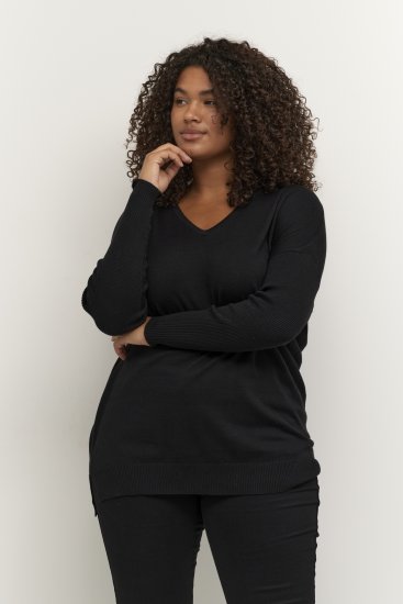 Kaffe Curve Machi Knit Pullover Tiefschwarz - Hoodies & Sweatshirts - 