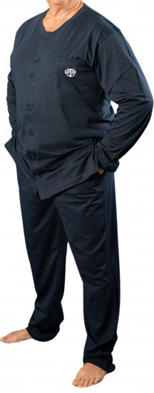 20 Nodi Tramontana Long Pajamas with Buttons Pockets and Side Slits - 20 Nodi - 20 Nodi – Unterwäsche aus Italien