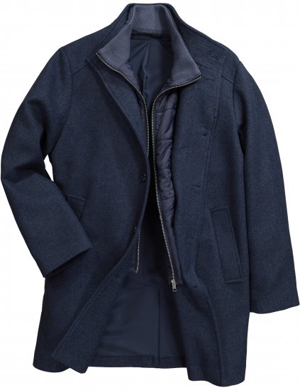 Boston Park Coat Two-Tone Wool Mix Navy - Herren jacken - Herren Jacken in großen Größen