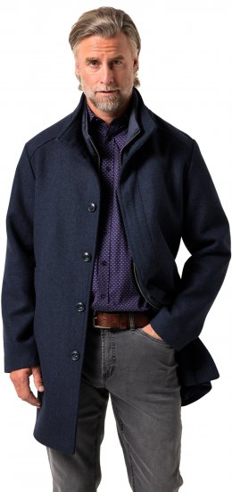 Boston Park Coat Two-Tone Wool Mix Navy - Herren jacken - Herren Jacken in großen Größen