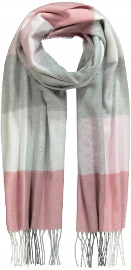 Ulla Popken Woven Check Print Scarf Dark Pink - Accessoires - 