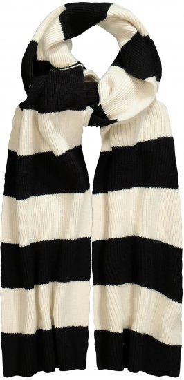 Ulla Popken Ribbed Striped Scarf Snow White - Accessoires - 