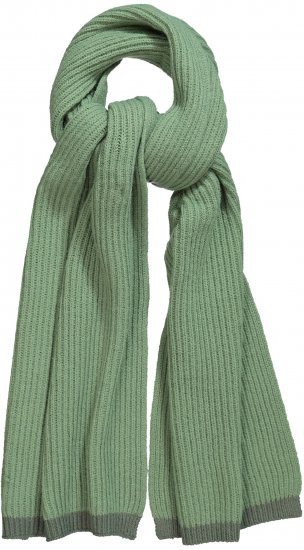 Ulla Popken Two Tone Knit Scarf Sage Green - Accessoires - 