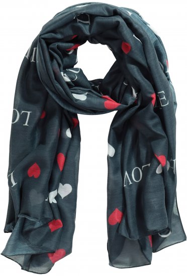 Ulla Popken Love Lightweight Scarf Navy - Accessoires - 