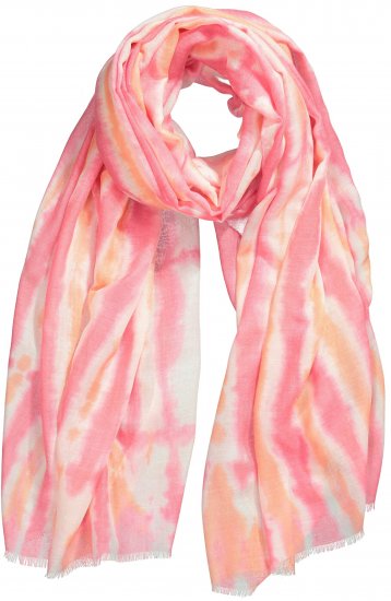 Ulla Popken Tie Dye Striped Scarf Magenta Pink - Accessoires - 