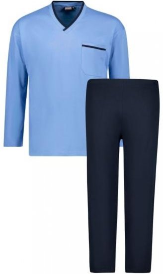 Adamo Beppo Long Sleeve Pyjama Light Blue - Herrenunterwäsche & bademode - Herrenunterwäsche & Bademode in großen Größen