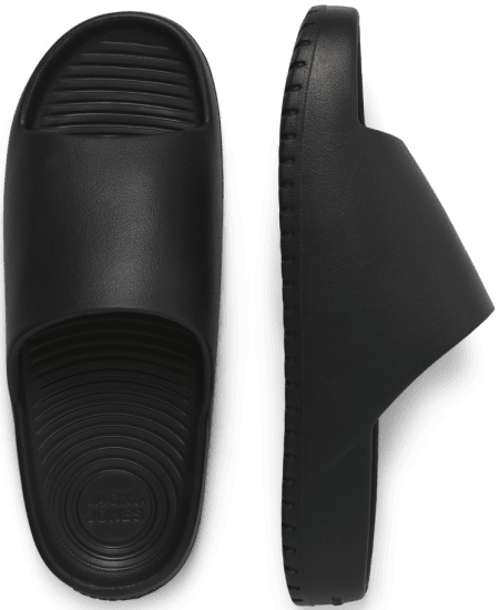 Jack & Jones Ripple Moulded Slider Slippers Anthracite - Herrenschuhe 40-52 - 