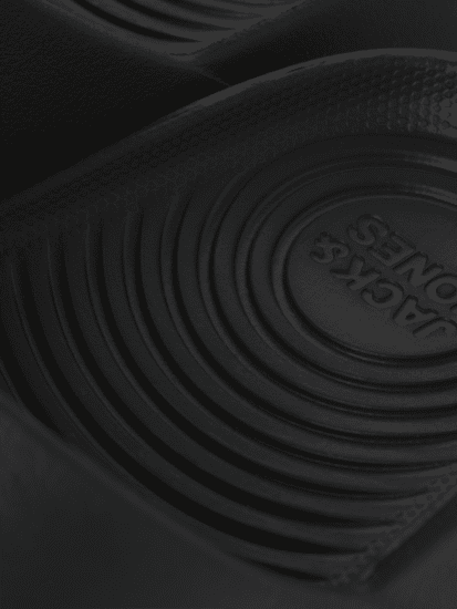 Jack & Jones Ripple Moulded Slider Slippers Anthracite - Herrenschuhe 40-52 - 