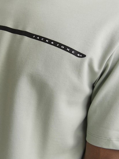 Jack & Jones FUSION Full Branding T-Shirt Aqua Grey - Herren-T-Shirts - Herren-T-Shirts in großen Größen