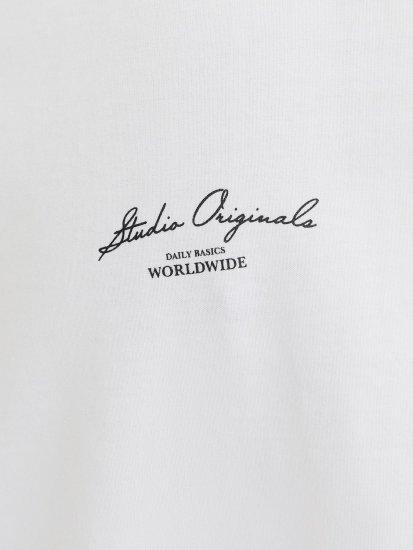 Jack & Jones Lington Back And Front Print Crew Neck T-Shirt Bright White - Herren-T-Shirts - Herren-T-Shirts in großen Größen