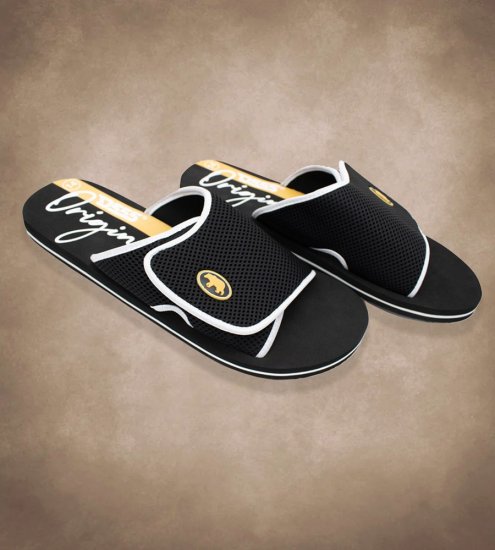 D555 DRAKE Slippers With Velcro Fastening Black - Herrenschuhe 40-52 - 