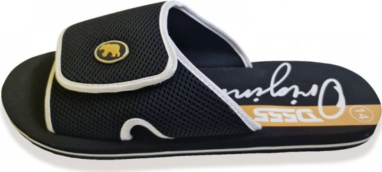 D555 DRAKE Slippers With Velcro Fastening Black - Herrenschuhe 40-52 - 