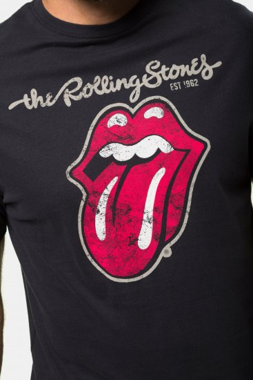 JP1880 Rolling Stones Graphic Band Comfort Fit T-Shirt Black - Herren-T-Shirts - Herren-T-Shirts in großen Größen