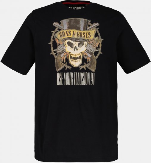 JP1880 Guns N’ Roses Skull Comfort Fit Band T-Shirt Black - Herren-T-Shirts in großen Größen - Herren-T-Shirts in großen Größen