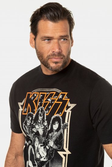 JP1880 KISS Retro Graphic Comfort Fit Band T-Shirt Black - Herren-T-Shirts - Herren-T-Shirts in großen Größen