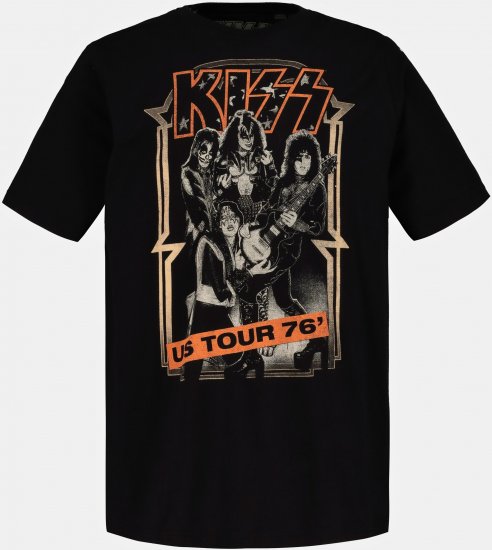 JP1880 KISS Retro Graphic Comfort Fit Band T-Shirt Black - Herren-T-Shirts - Herren-T-Shirts in großen Größen