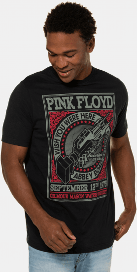 JP1880 Pink Floyd Retro Graphic Comfort Fit Band T-Shirt Black - Herren-T-Shirts - Herren-T-Shirts in großen Größen