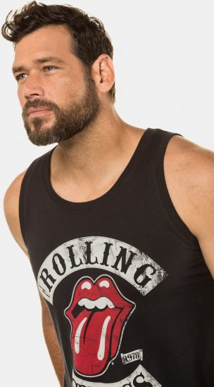 JP1880 Rolling Stones Graphic Band Tank Top Black - Herren-T-Shirts - Herren-T-Shirts in großen Größen