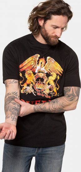 JP1880 Queen Graphic Comfort Fit Band T-Shirt Black - Herren-T-Shirts - Herren-T-Shirts in großen Größen