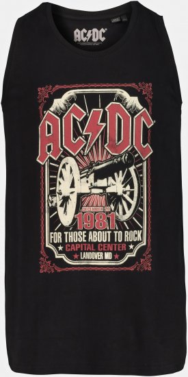 JP1880 AC/DC Graphic Band Tank Top Black - Herren-T-Shirts in großen Größen - Herren-T-Shirts in großen Größen