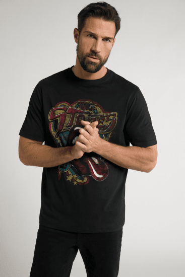JP1880 Rolling Stones Graphic Band T-Shirt Black - Herren-T-Shirts - Herren-T-Shirts in großen Größen