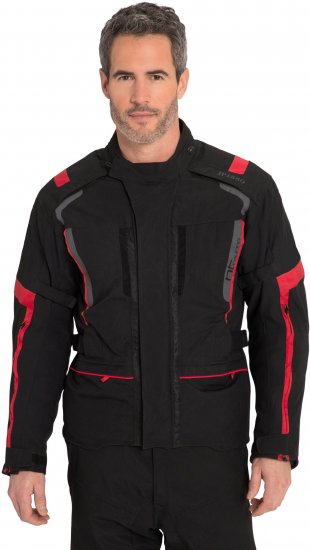 JP1880 Sporty Touring Motorcycle Jacket Black & Red - Motorradbekleidung in übergrößen - Motorradbekleidung in großen Größen für Herren