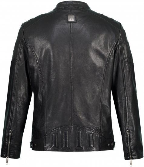 JP1880 Classic Biker Style Leather Jacket Black - Herren jacken - Herren Jacken in großen Größen