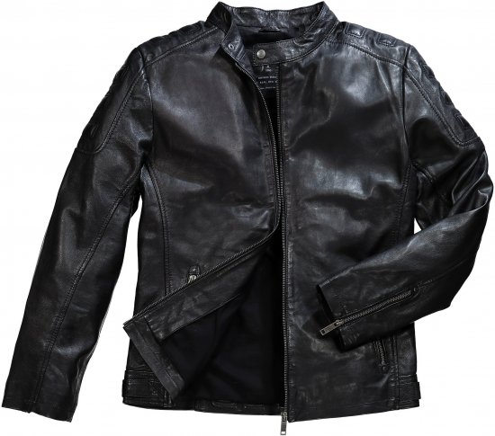 JP1880 Classic Biker Style Leather Jacket Black - Herren jacken - Herren Jacken in großen Größen