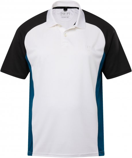 JP1880 FLEXNAMIC® QuickDry Tennis Polo Black-White-Blue - Sportbekleidung & outdoor - Sportbekleidung in große größen für herren